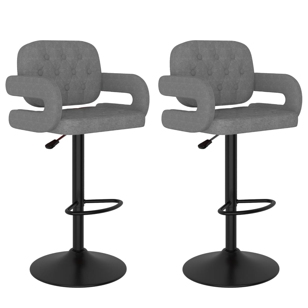 Tabourets de bar lot de 2 gris clair tissu - XIOS