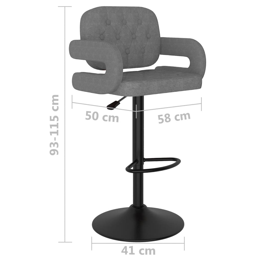 Tabourets de bar lot de 2 gris clair tissu - XIOS