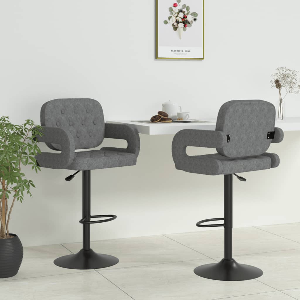 Tabourets de bar lot de 2 gris clair tissu - XIOS