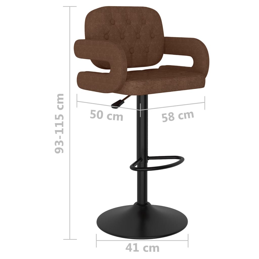 Tabourets de bar lot de 2 marron tissu - XIOS