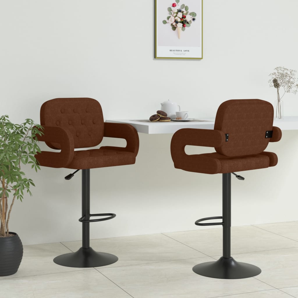 Tabourets de bar lot de 2 marron tissu - XIOS