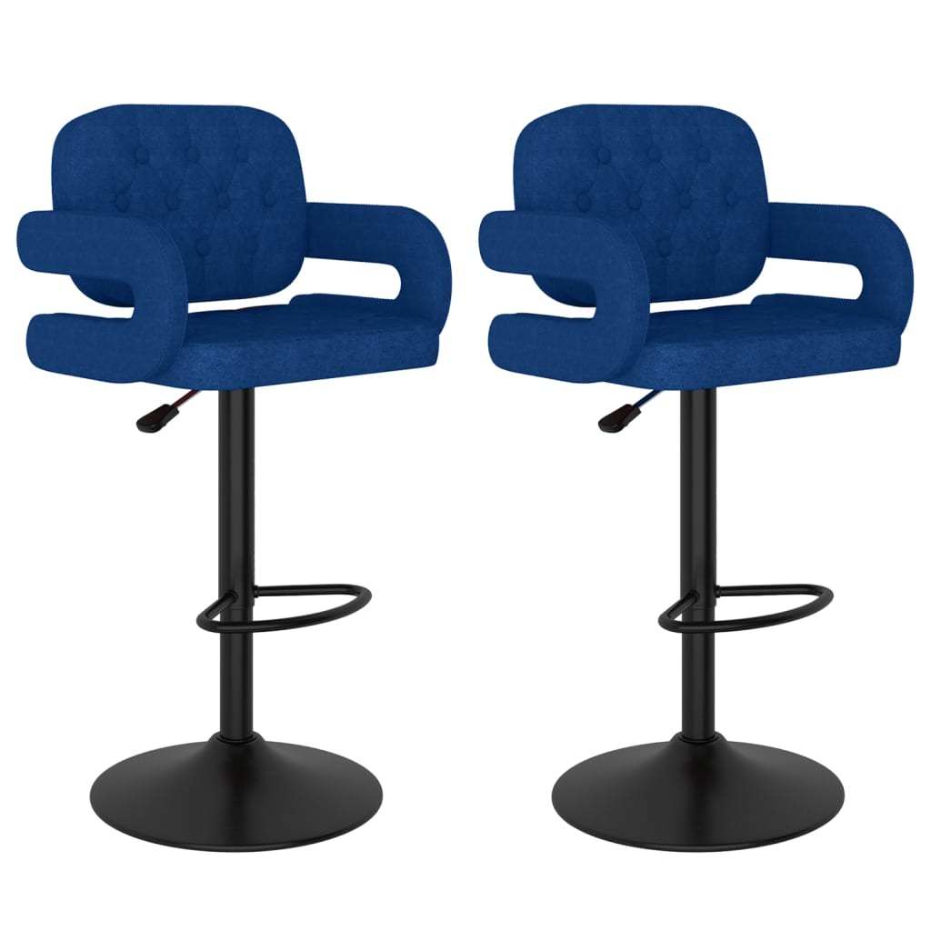 Tabourets de bar lot de 2 bleu tissu - XIOS