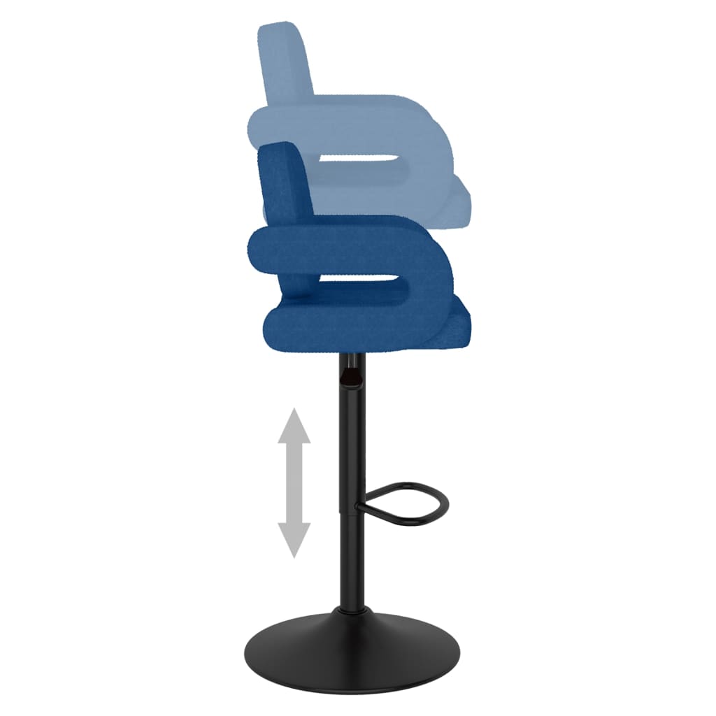 Tabourets de bar lot de 2 bleu tissu - XIOS