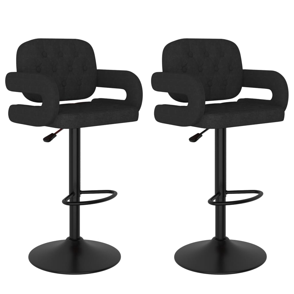 Tabourets de bar lot de 2 noir tissu - XIOS
