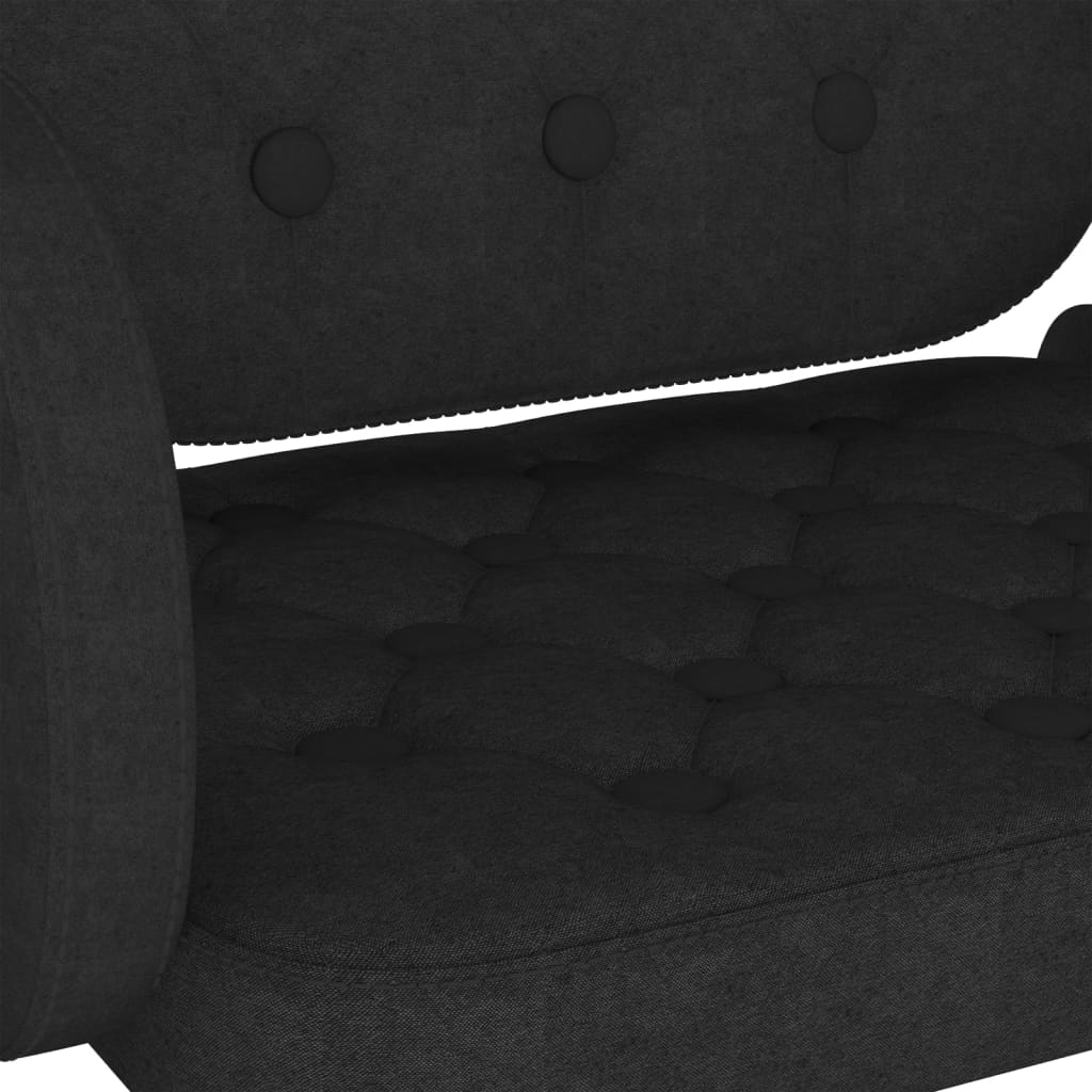 Tabourets de bar lot de 2 noir tissu - XIOS