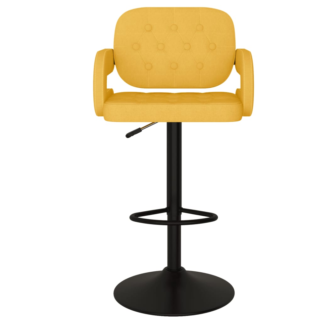 Tabourets de bar lot de 2 jaune moutarde tissu - XIOS