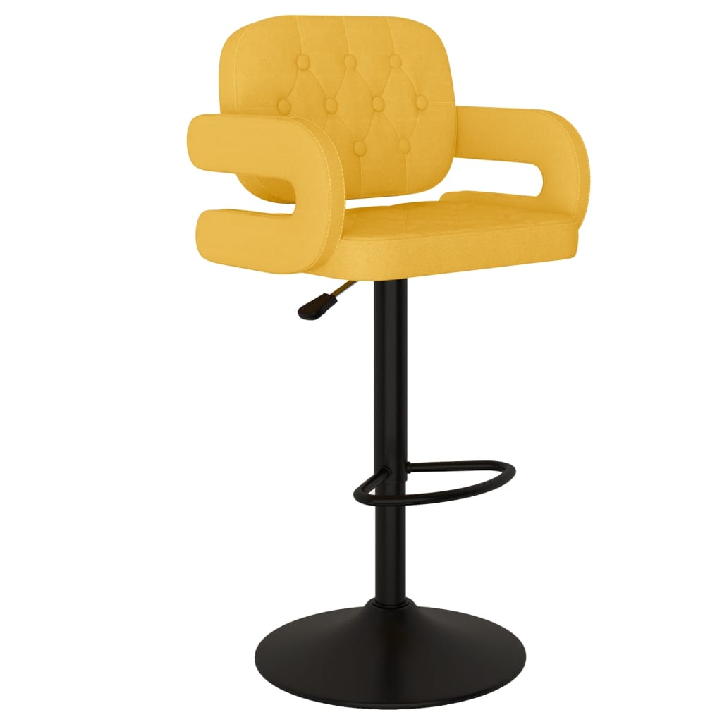 Tabourets de bar lot de 2 jaune moutarde tissu - XIOS