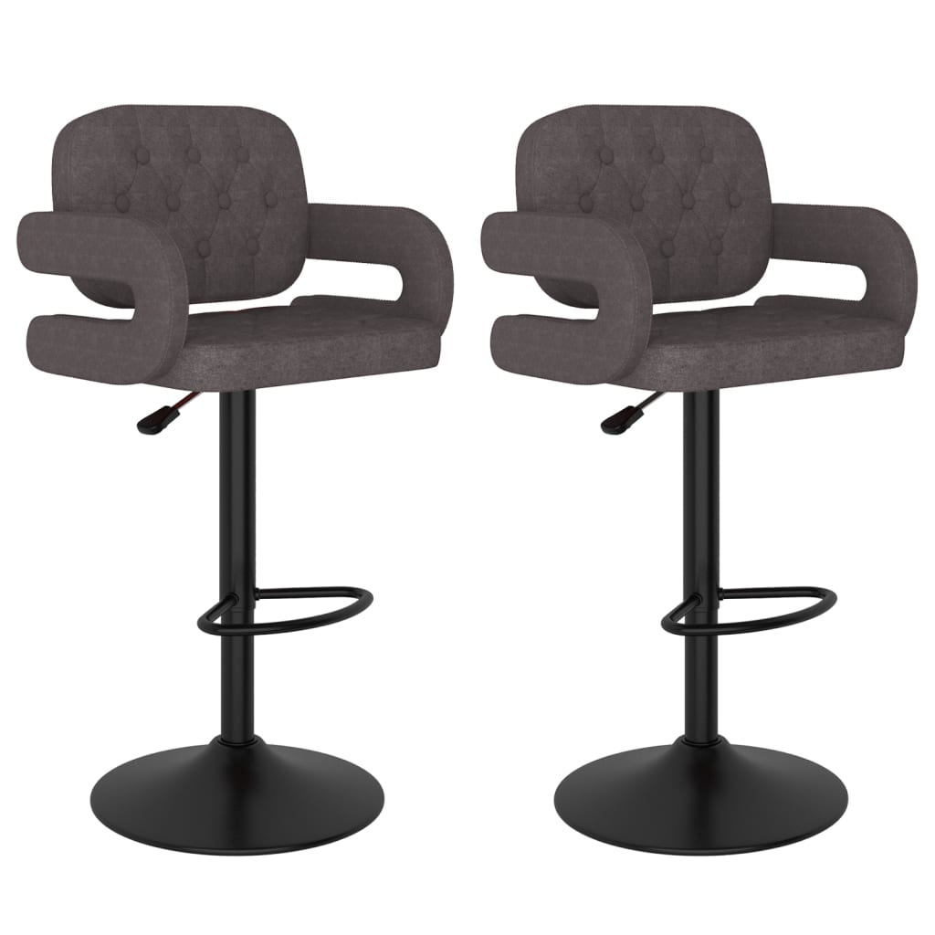 Tabourets de bar lot de 2 taupe tissu - XIOS