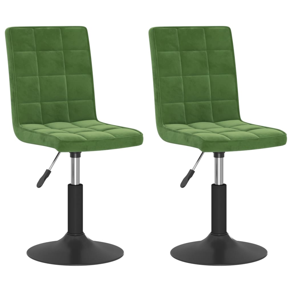 Chaises pivotantes à manger lot de 2 vert foncé velours - XIOS