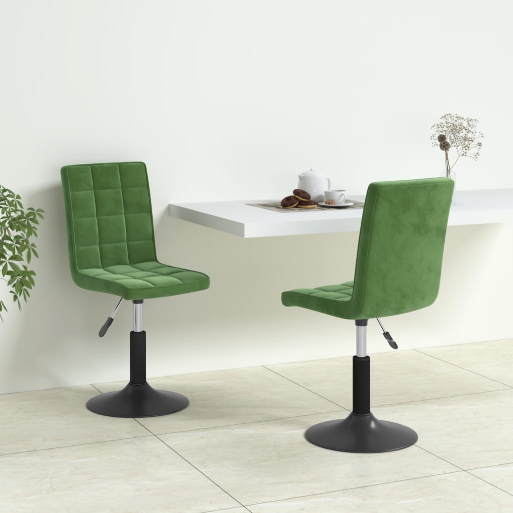 Chaises pivotantes à manger lot de 2 vert foncé velours - XIOS