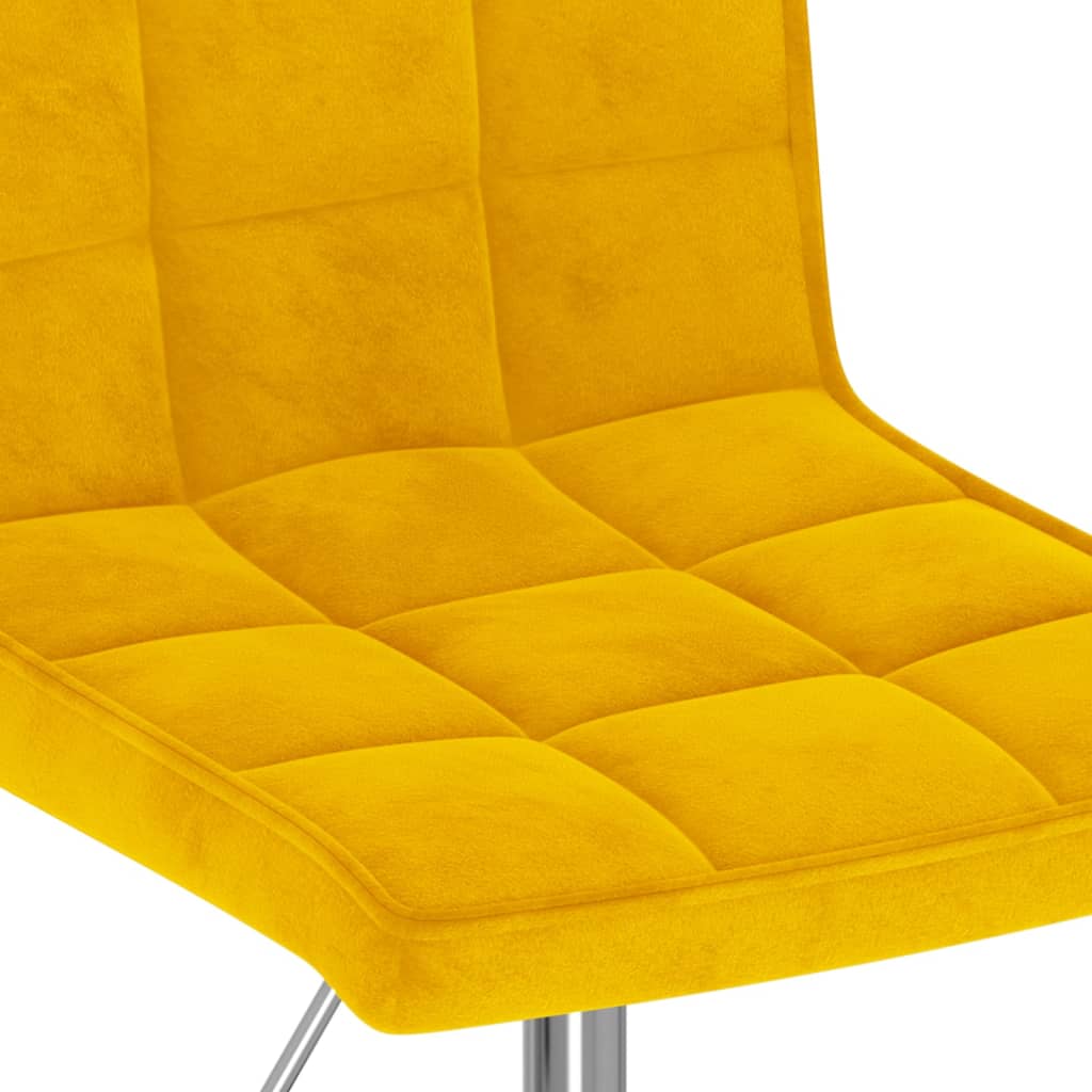 Chaises pivotantes à manger lot de 2 jaune moutarde velours - XIOS