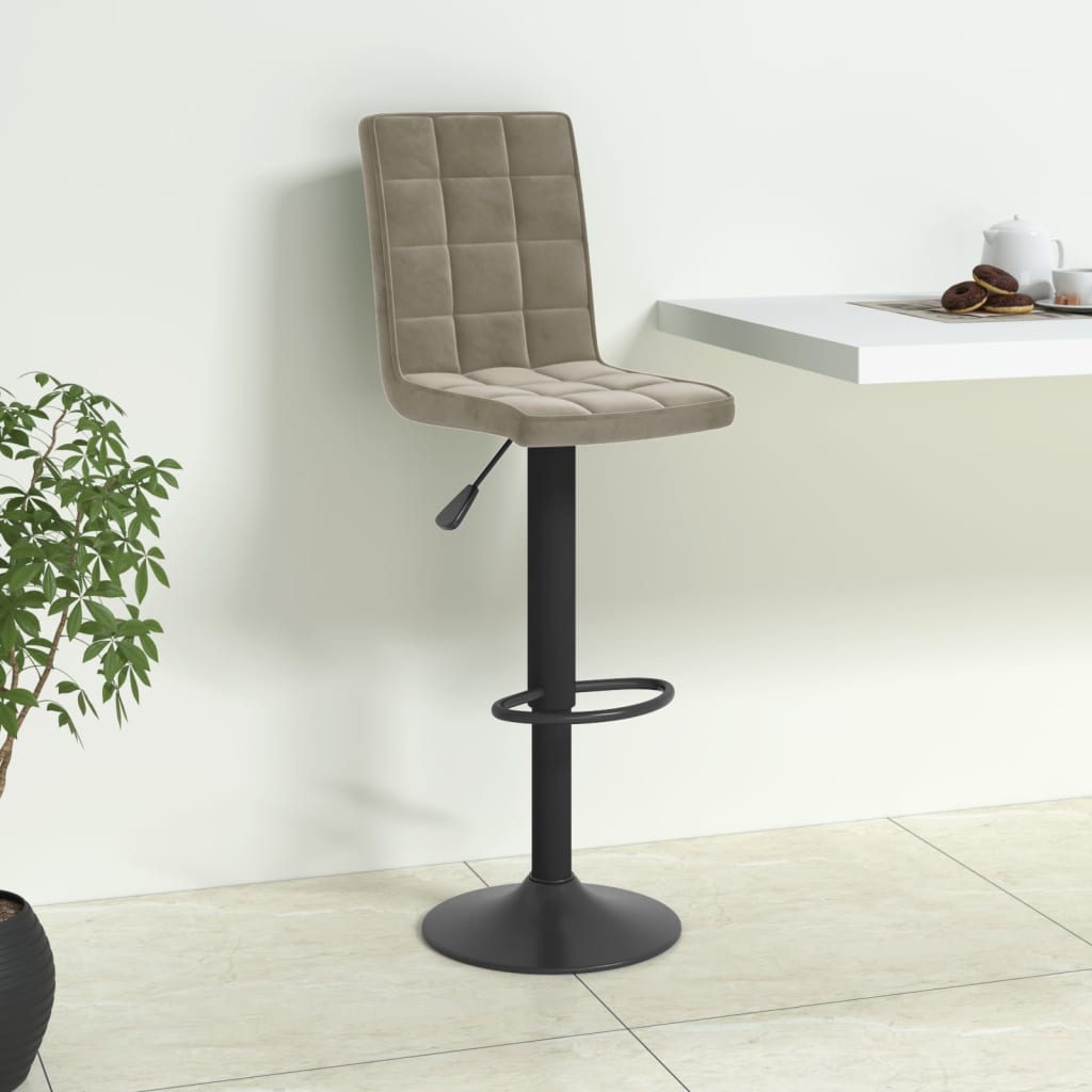 Tabouret de bar Gris clair Velours - XIOS