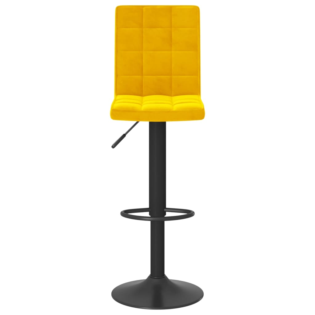Tabouret de bar Jaune moutarde Velours - XIOS