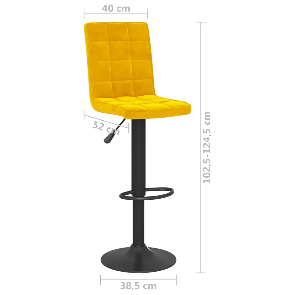 Tabouret de bar Jaune moutarde Velours - XIOS