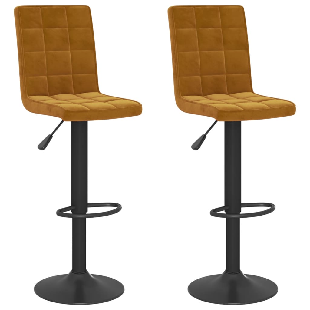Tabourets de bar lot de 2 marron velours - XIOS