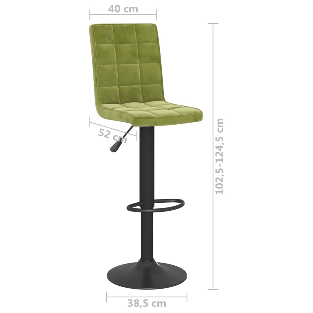 Tabourets de bar lot de 2 vert clair velours - XIOS