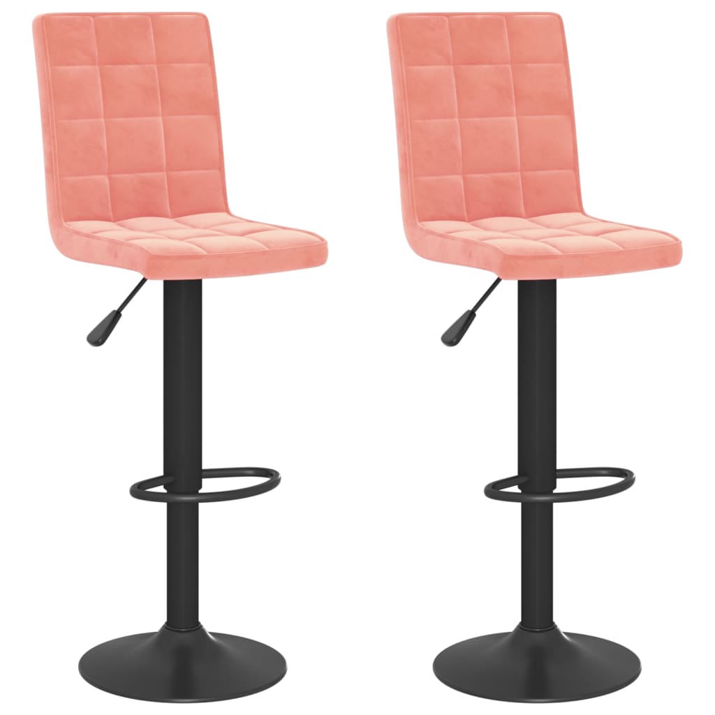 Tabourets de bar lot de 2 rose velours - XIOS