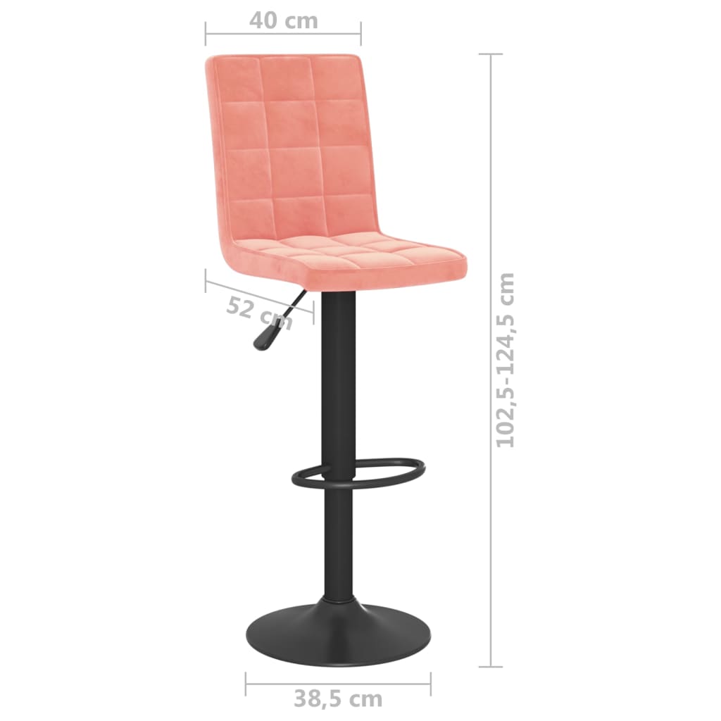 Tabourets de bar lot de 2 rose velours - XIOS