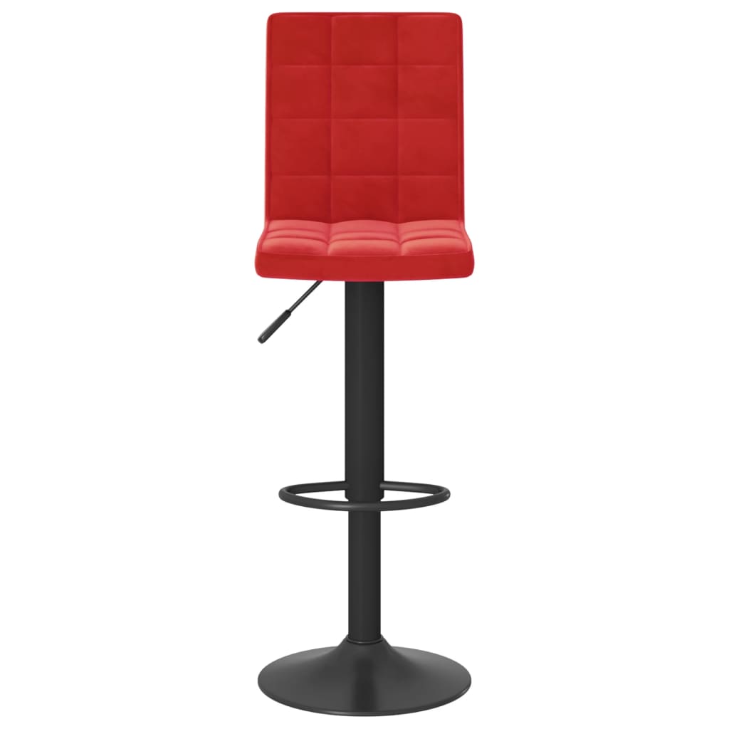 Tabourets de bar lot de 2 rouge bordeaux velours - XIOS