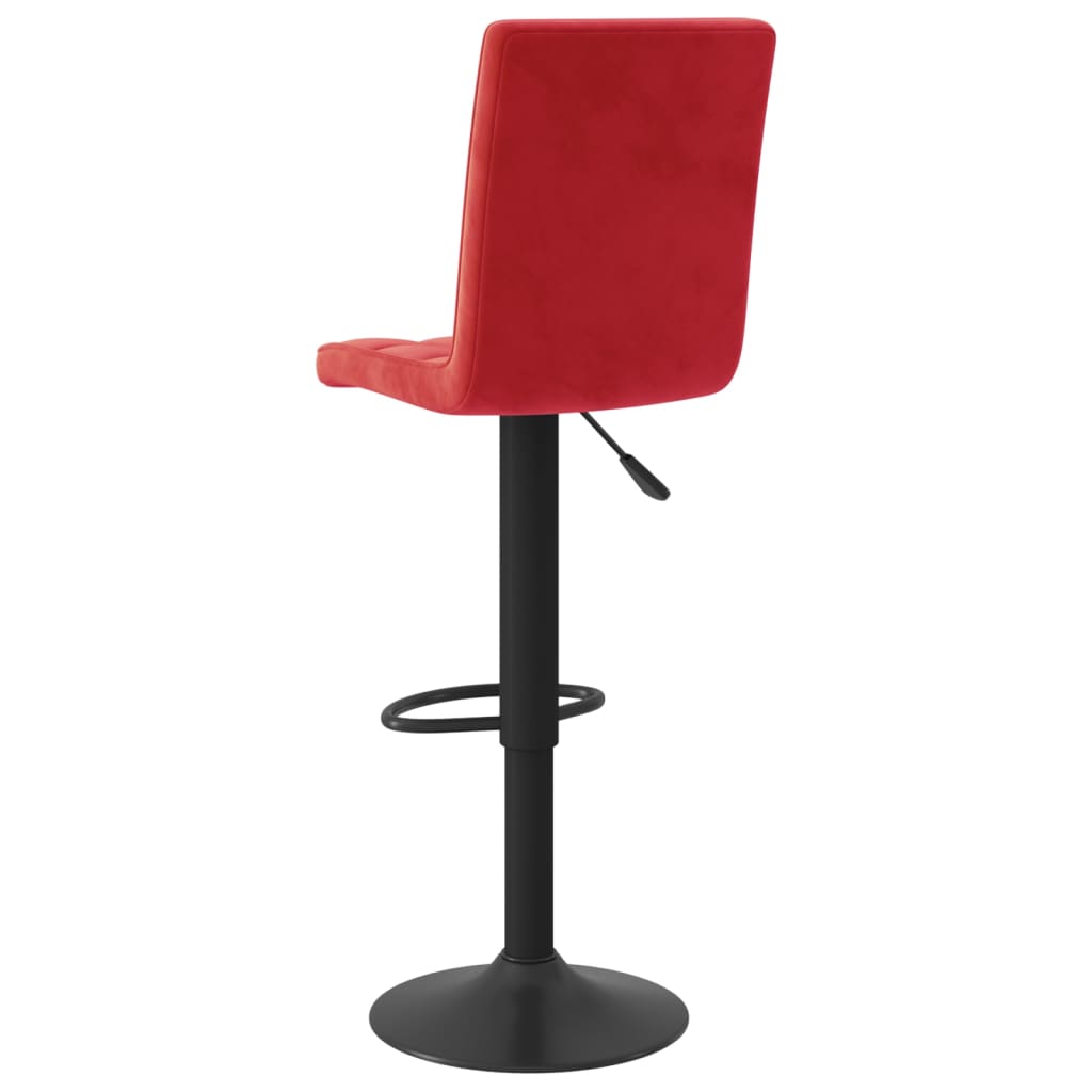 Tabourets de bar lot de 2 rouge bordeaux velours - XIOS