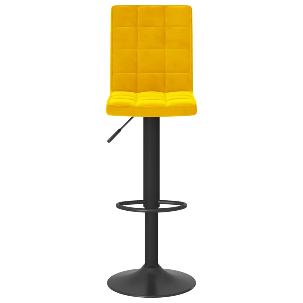 Tabourets de bar lot de 2 jaune moutarde velours - XIOS