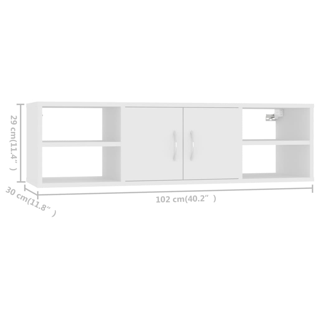 Étagère murale Blanc 102x30x29 cm Bois d’ingénierie - XIOS