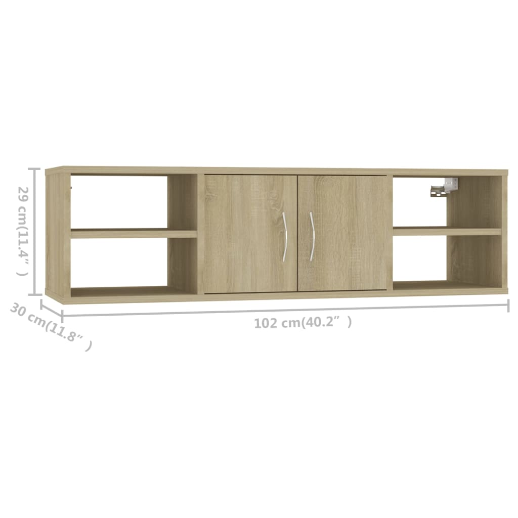 Étagère murale Chêne sonoma 102x30x29 cm Bois d’ingénierie - XIOS