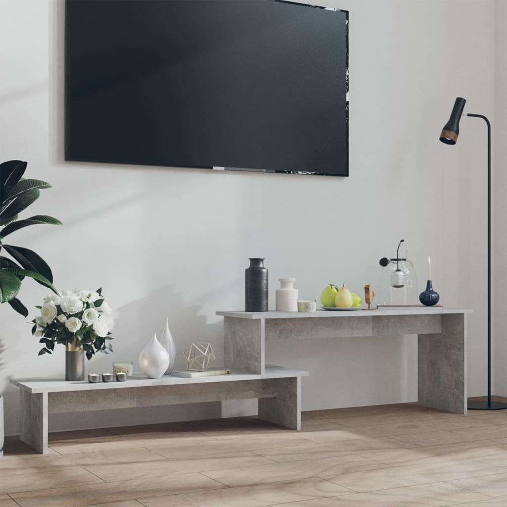 Meuble TV Gris béton 180x30x43 cm Bois d'ingénierie - XIOS