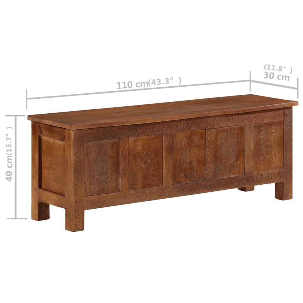 Boîte de rangement 110x30x40 cm Bois de manguier solide