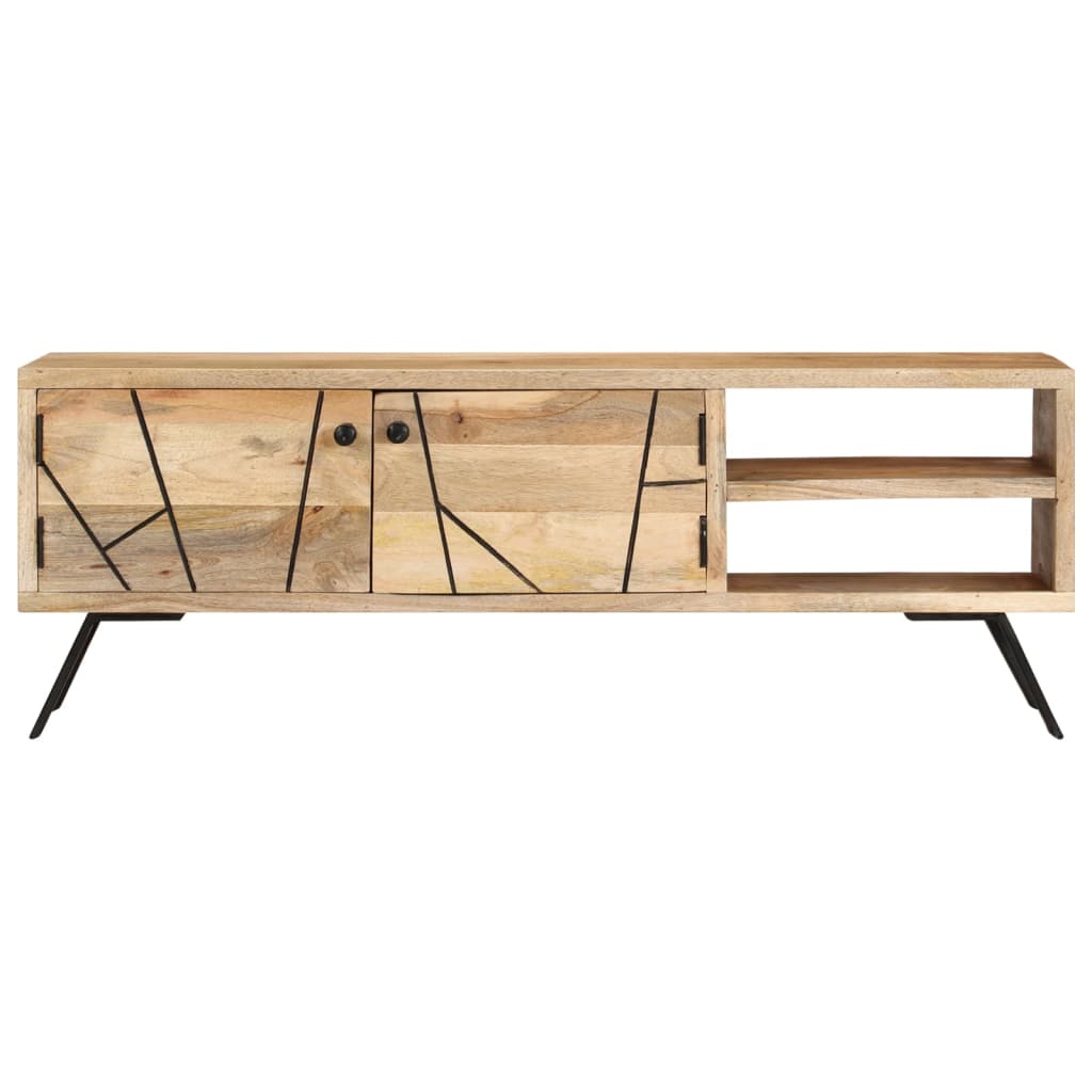 Meuble TV 110x30x40 cm Bois massif de manguier - XIOS