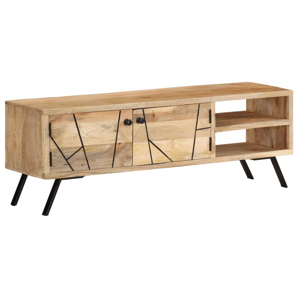 Meuble TV 110x30x40 cm Bois massif de manguier - XIOS