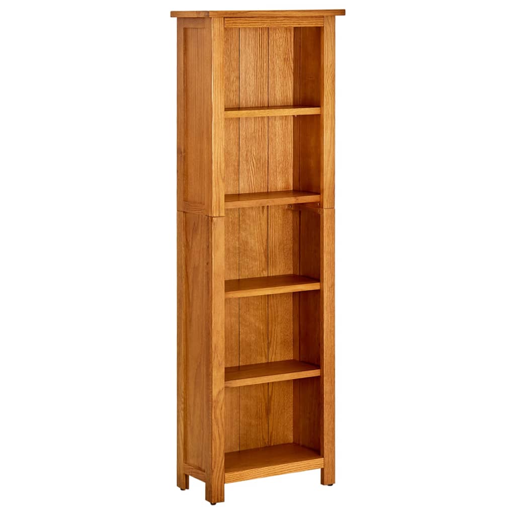 Bibliothèque à 5 étagères 45x22x140 cm Bois de chêne massif - XIOS