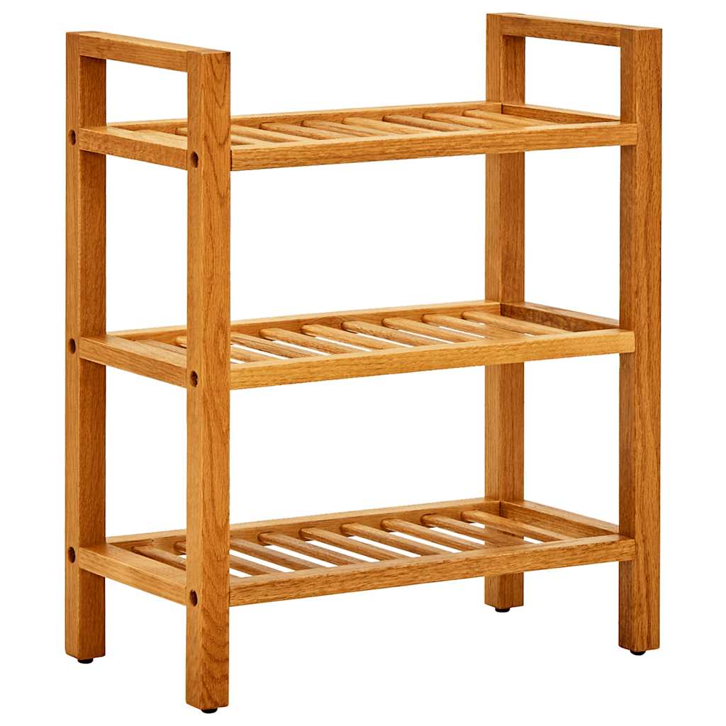 Étagère à chaussures à 3 niveaux 50x27x60 cm Chêne massif - XIOS