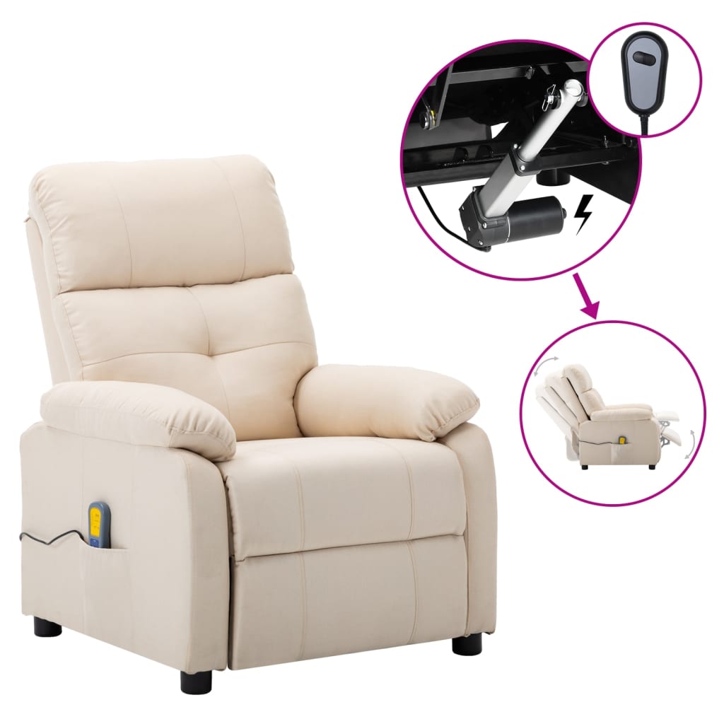 Fauteuil électrique de massage crème tissu