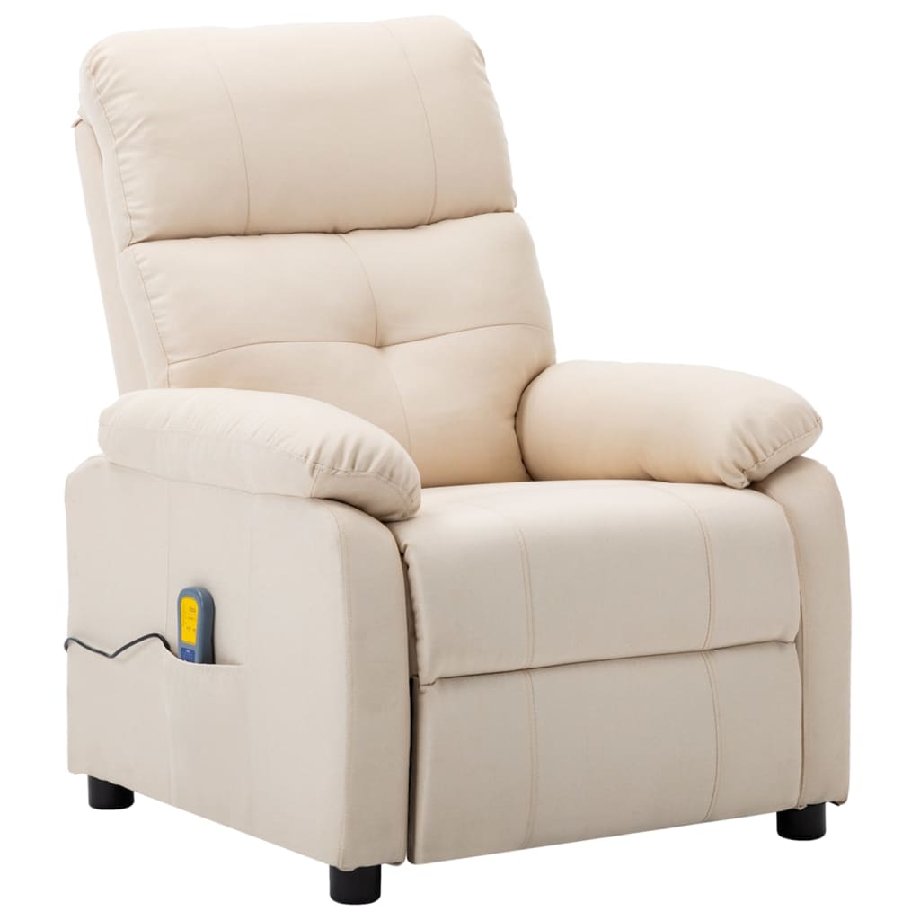 Fauteuil électrique de massage crème tissu