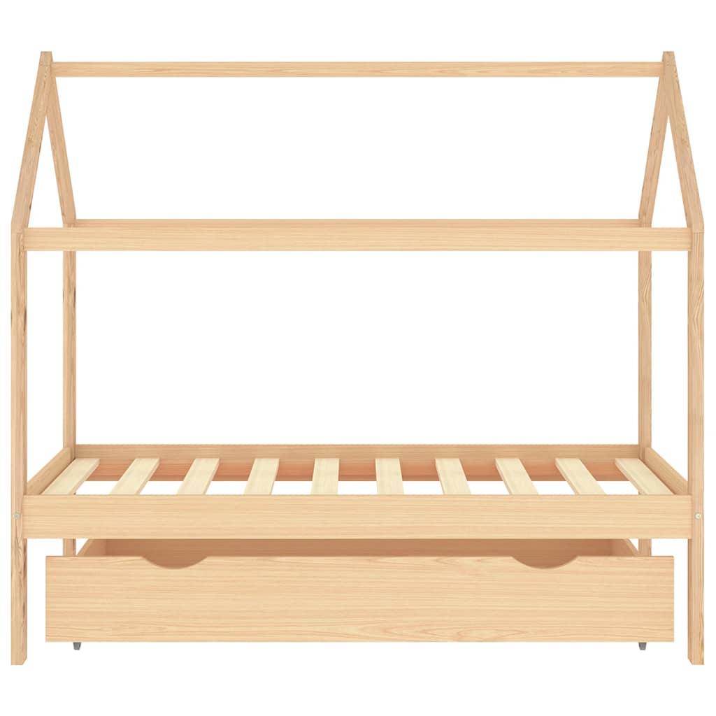 Cadre de lit pour enfant et un tiroir bois pin massif 80x160 cm - XIOS