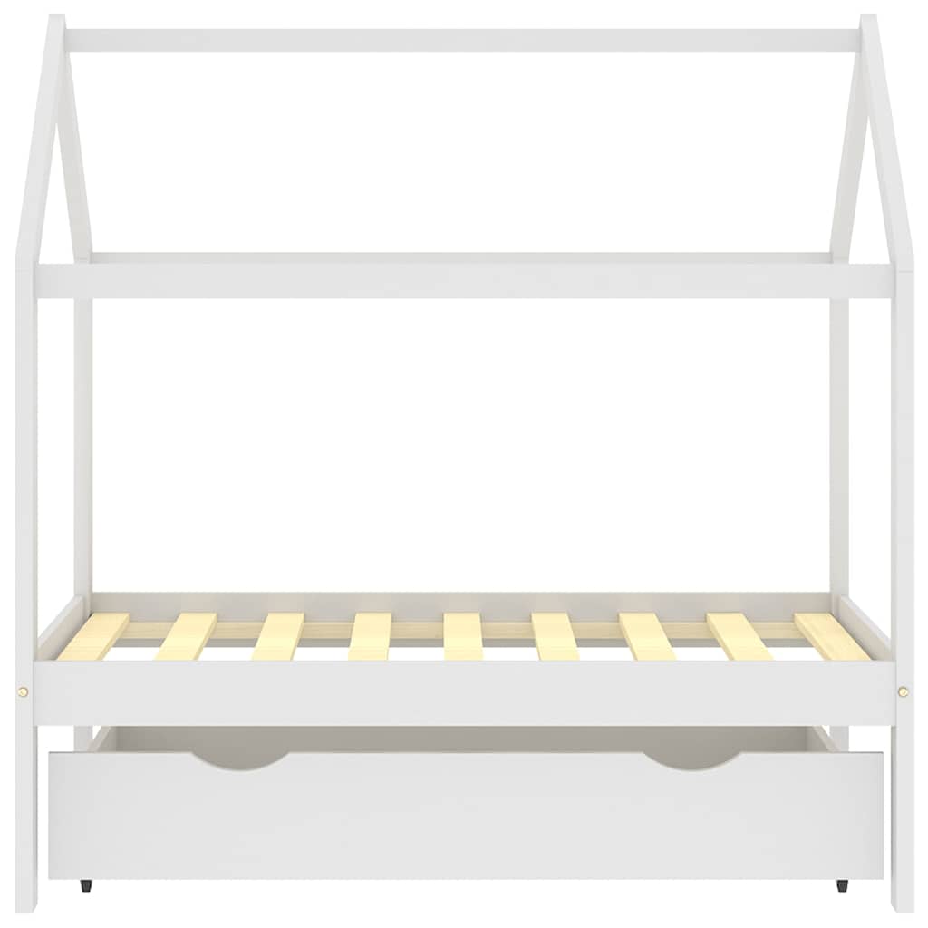 Cadre de lit d'enfant avec un tiroir Blanc Pin massif 70x140 cm - XIOS