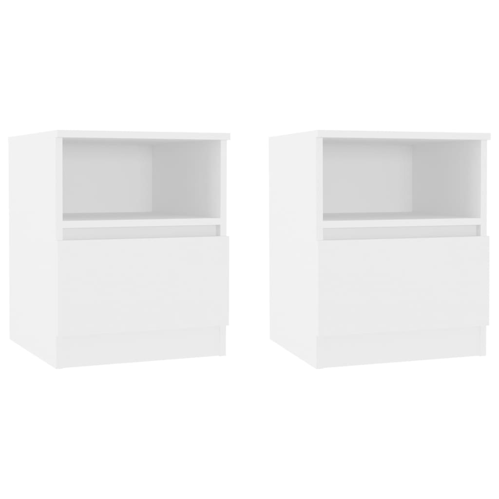 Tables de chevet 2 pcs blanc 40x40x50 cm bois d'ingénierie - XIOS