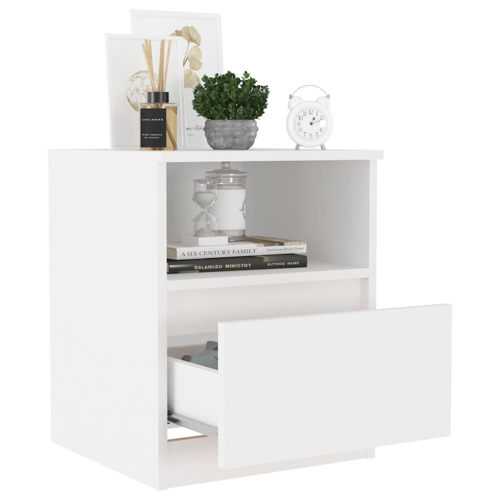 Tables de chevet 2 pcs blanc 40x40x50 cm bois d'ingénierie - XIOS
