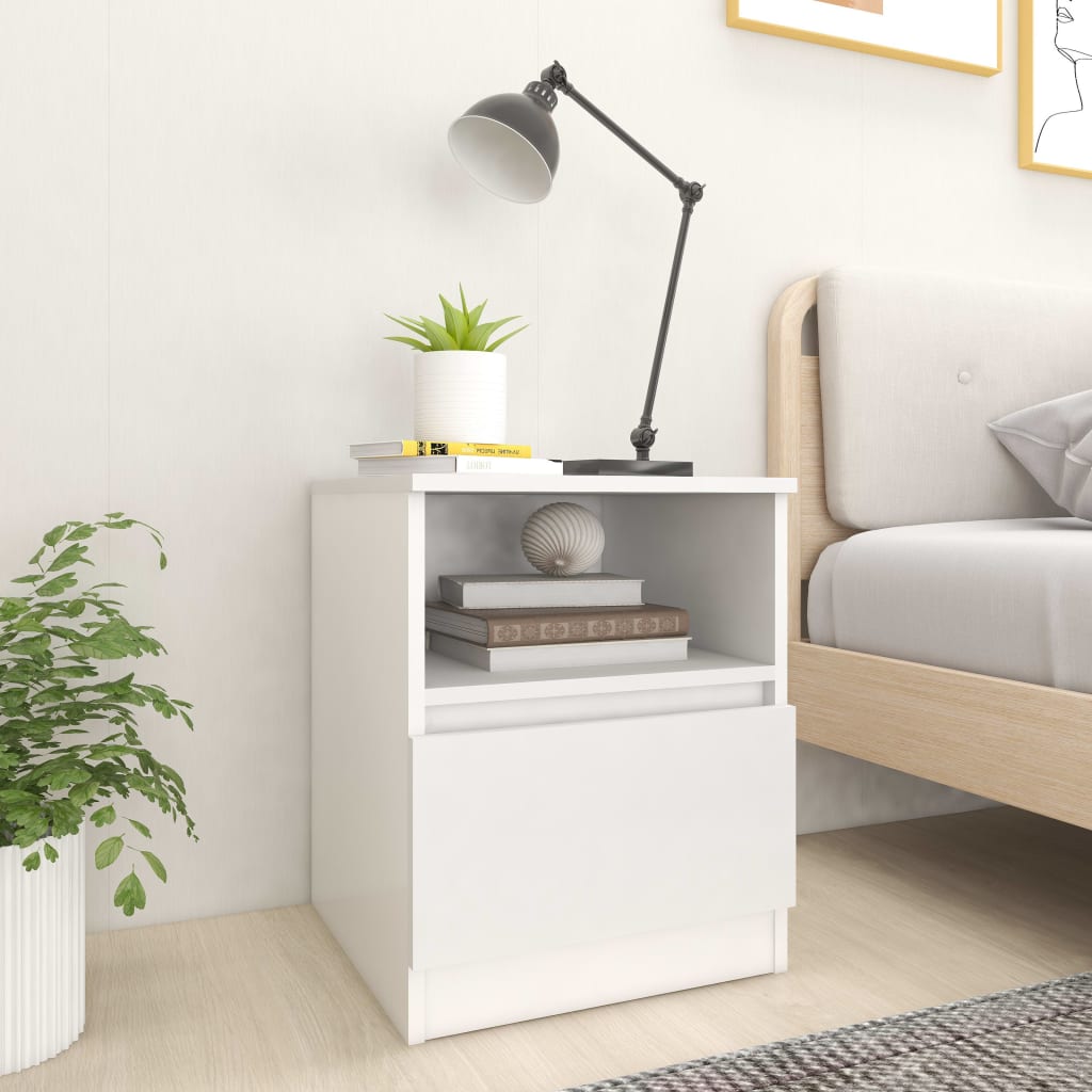 Tables de chevet 2 pcs blanc 40x40x50 cm bois d'ingénierie - XIOS