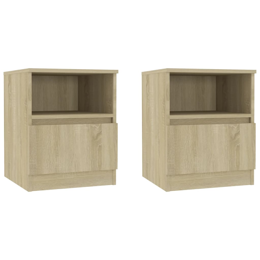 Tables de chevet 2pcs chêne sonoma 40x40x50cm bois d'ingénierie - XIOS