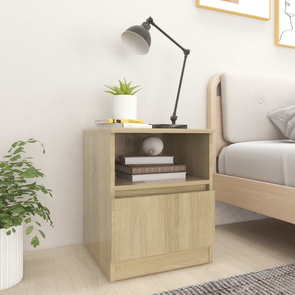 Tables de chevet 2pcs chêne sonoma 40x40x50cm bois d'ingénierie - XIOS