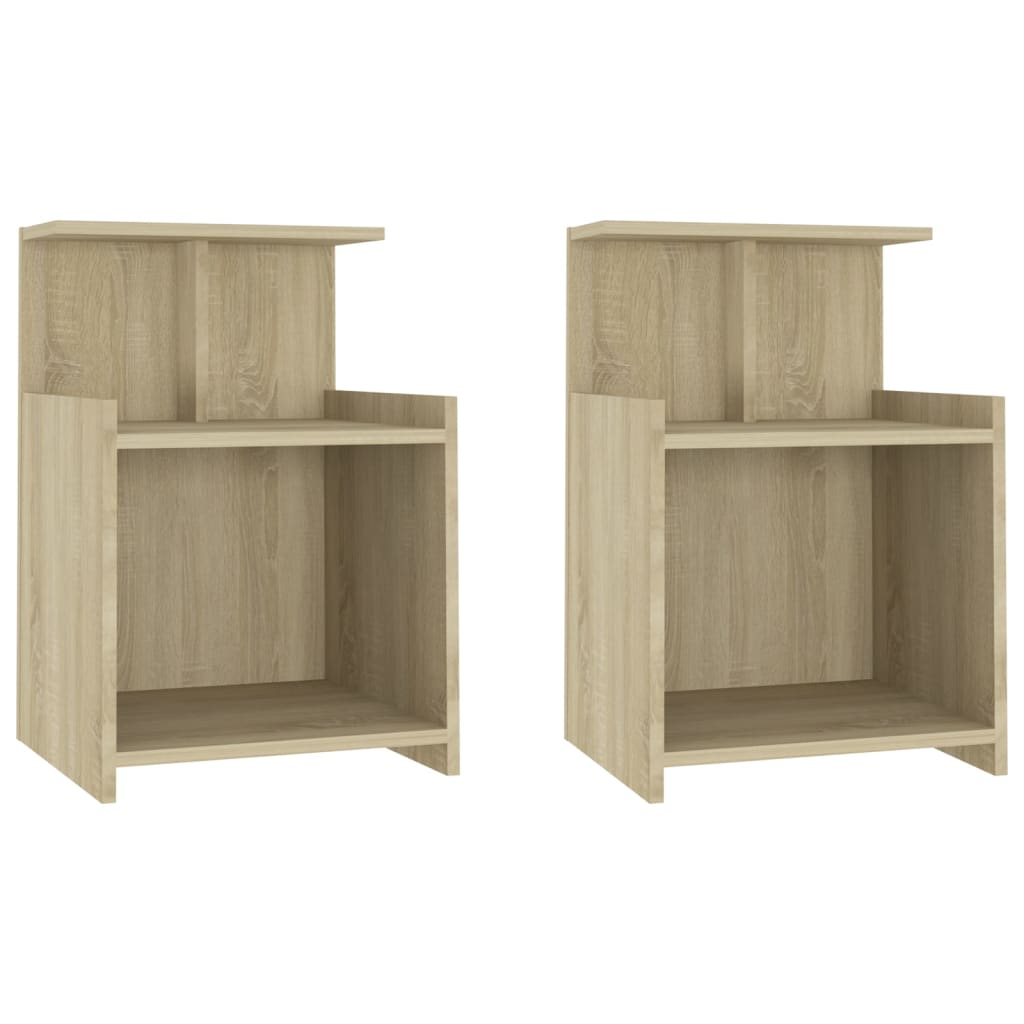 Tables de chevet 2pcs chêne sonoma 40x35x60cm bois d'ingénierie - XIOS