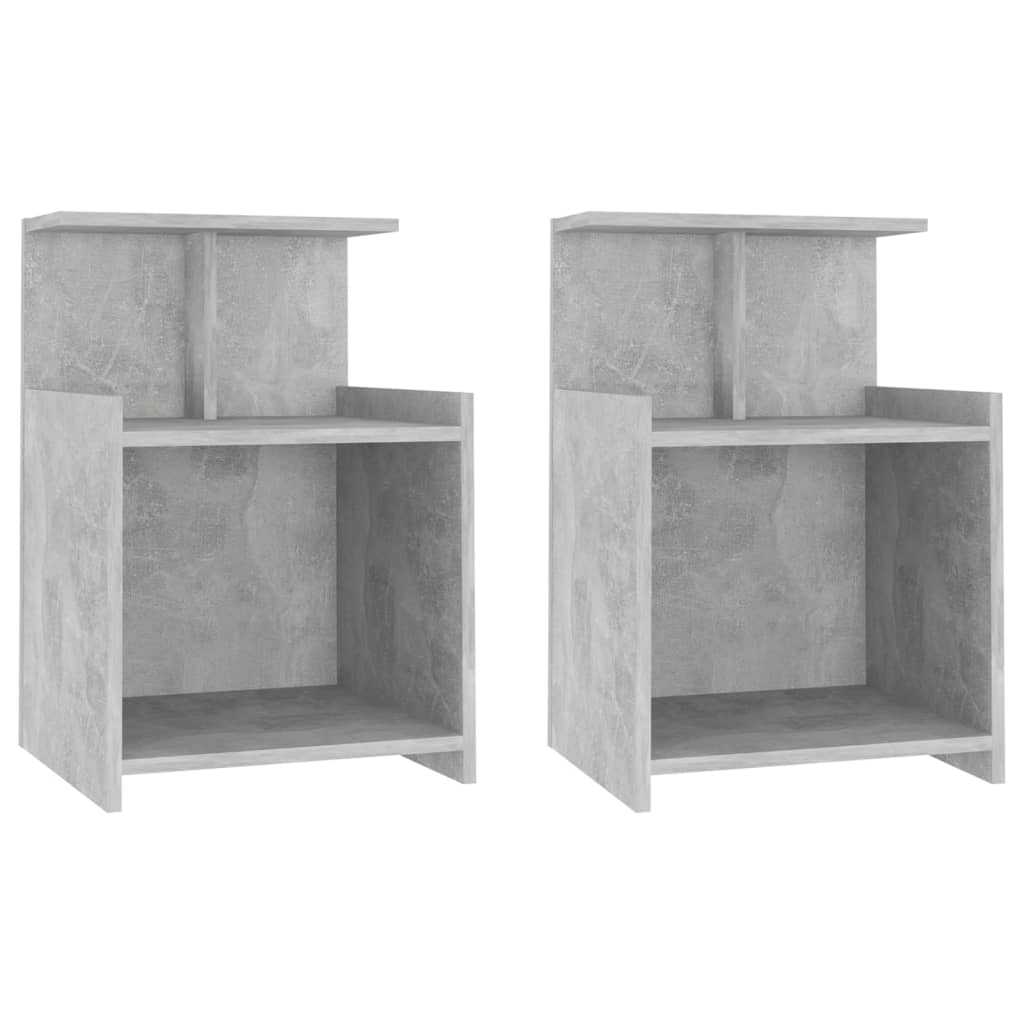 Tables de chevet 2 pcs gris béton 40x35x60 cm bois d'ingénierie - XIOS