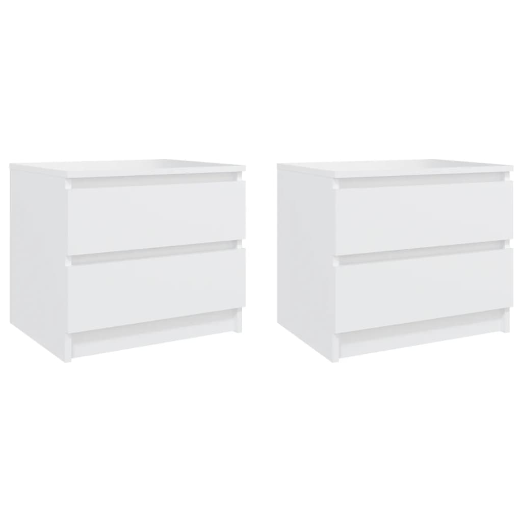 Tables de chevet 2 pcs blanc 50x39x43,5 cm bois d'ingénierie - XIOS