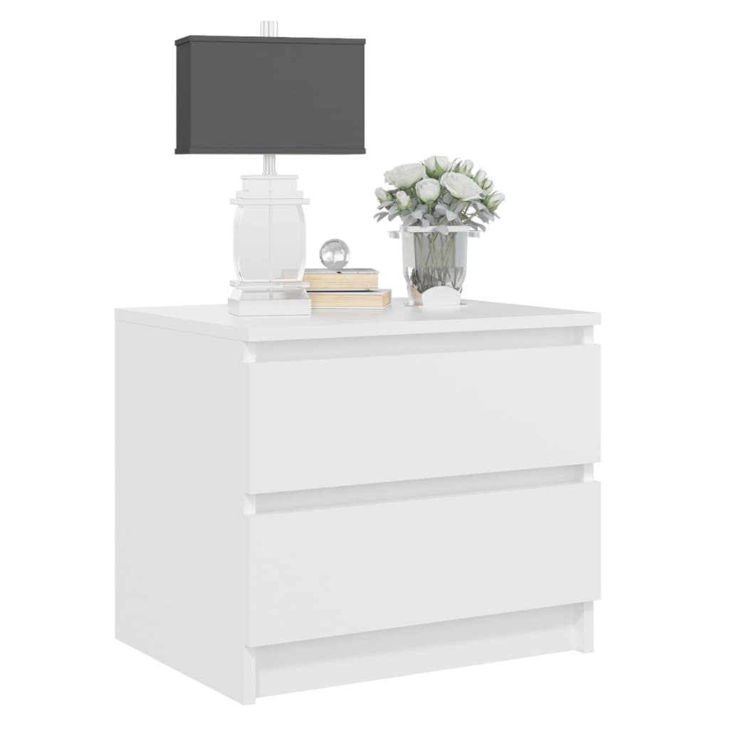 Tables de chevet 2 pcs blanc 50x39x43,5 cm bois d'ingénierie - XIOS