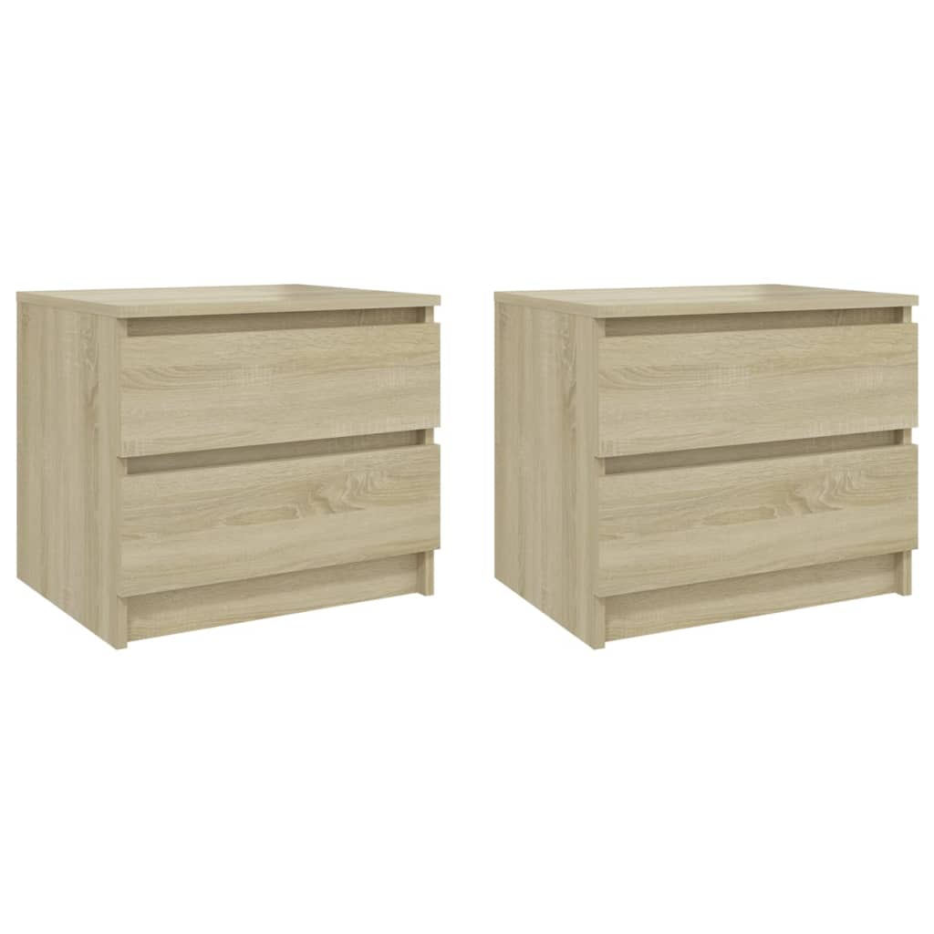 Tables de chevet 2pcs chêne sonoma 50x39x43,5cm bois ingénierie - XIOS