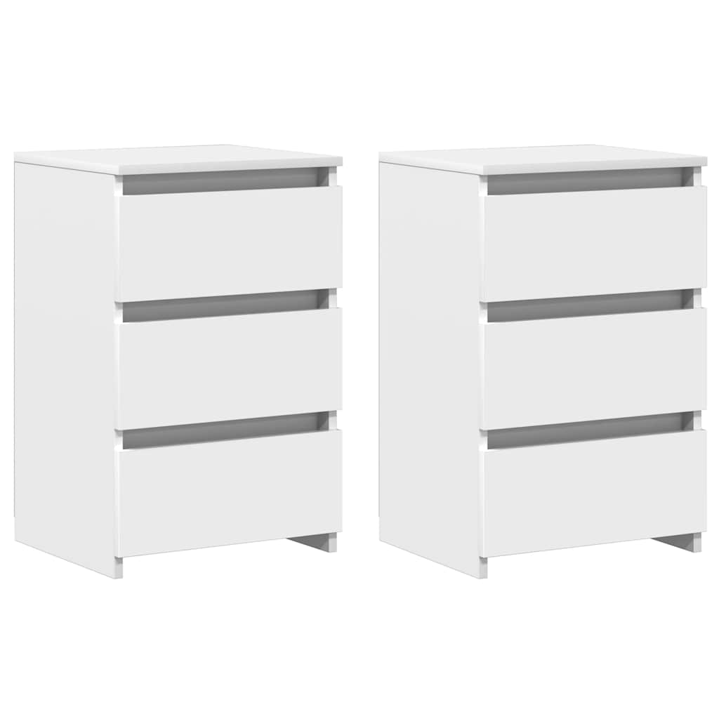 Tables de chevet 2 pcs blanc 40x35x62,5 cm bois d'ingénierie - XIOS