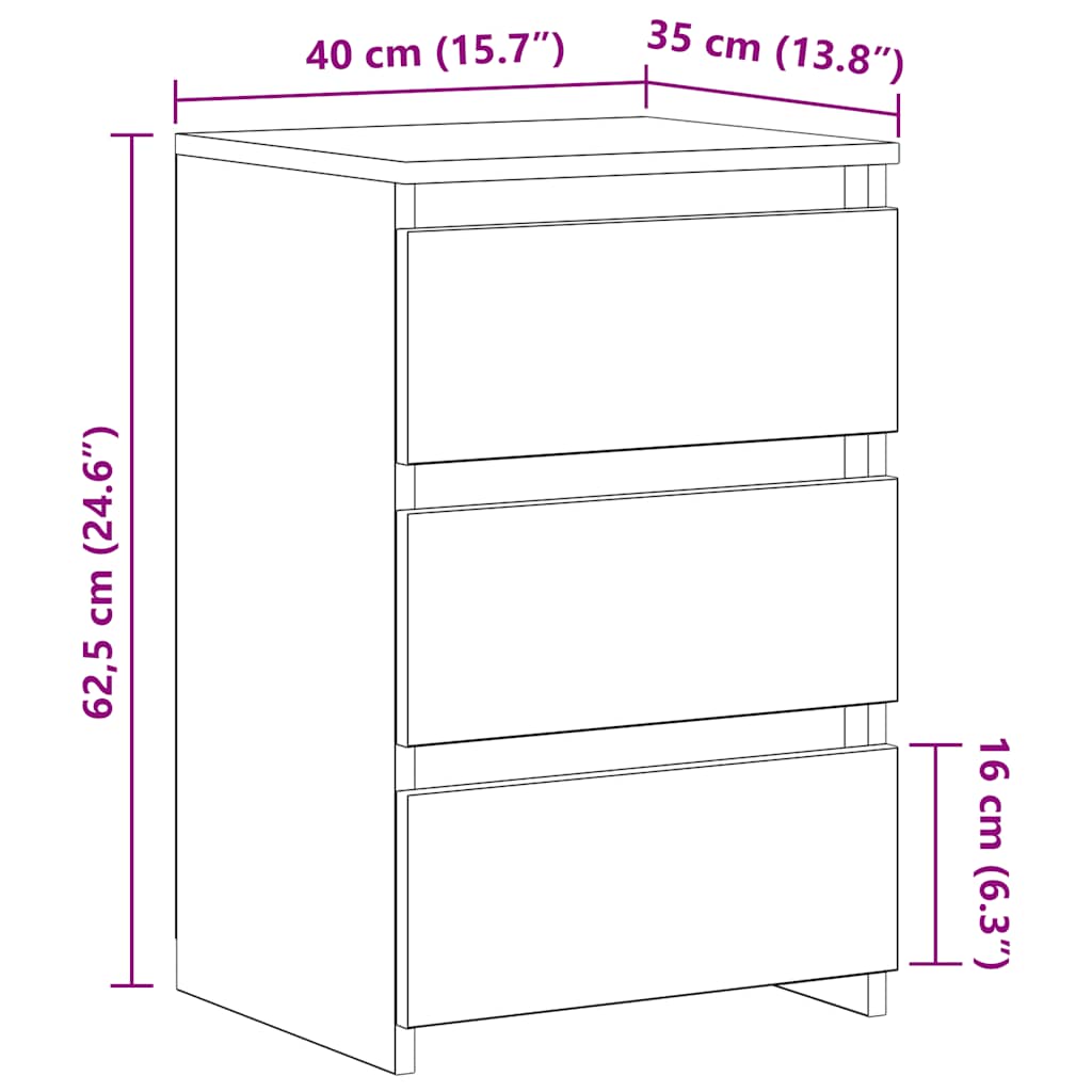 Tables de chevet 2 pcs blanc 40x35x62,5 cm bois d'ingénierie - XIOS