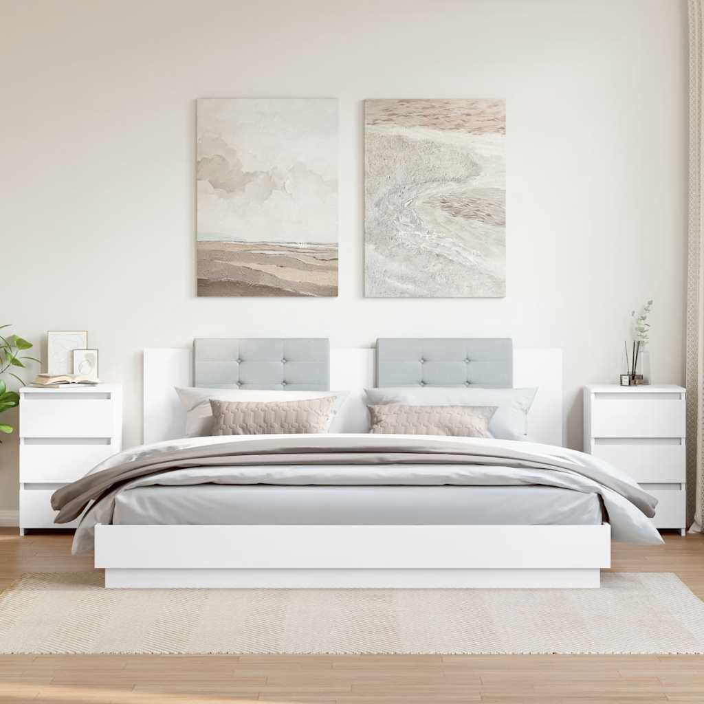 Tables de chevet 2 pcs blanc 40x35x62,5 cm bois d'ingénierie - XIOS